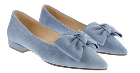 Leder Trachtenschuhe, Ballerinas, jeansblau