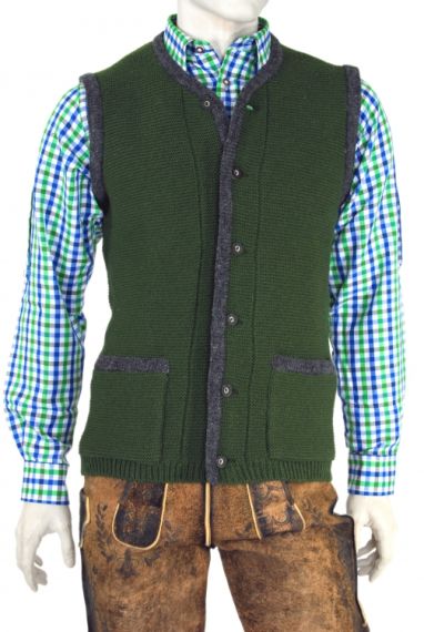 Trachten Strickweste, Gilet, moos