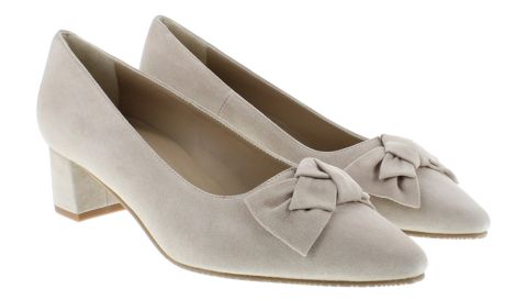 Samtziege, Trachtenschuhe, Pumps, beige