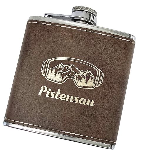 Flachmann, "Pistensau", Edelstahl, 6 oz