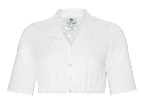Dirndlbluse, edler Stehkragen, weiß