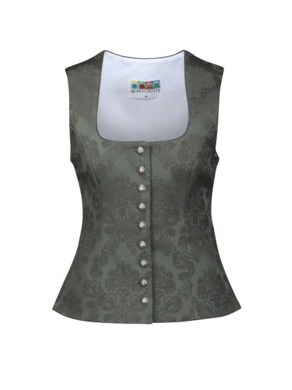 Trachten Stretch Mieder, Jacquard, oliv