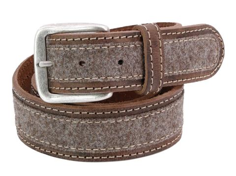 Herrengürtel Leder und Loden, braun