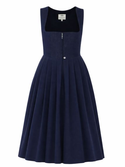 Elegantes Dirndl, Faltenrock, marineblau