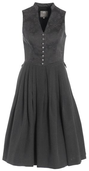 Stehkragen-Dirndl, Stretch, anthrazit