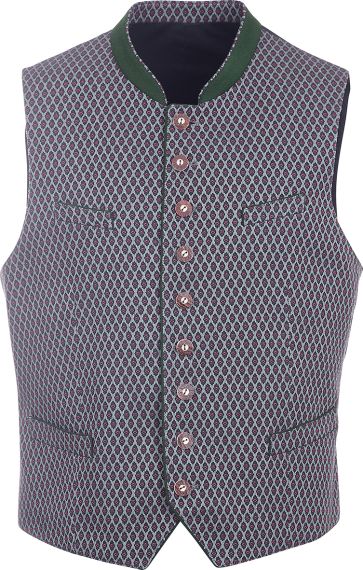 Stretch Trachtengilet, anthrazit, Weste mit Blumenstick