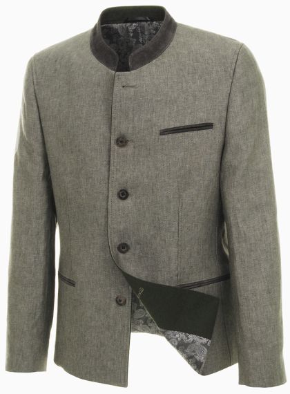 Leinen Trachtensakko oliv, slimfit