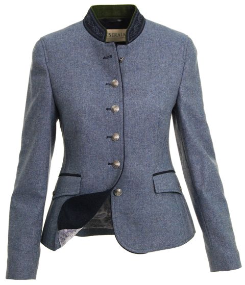 Woll-Herbst Blazer, mittelblau