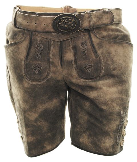kurze, Ziegenlederhose, marmor