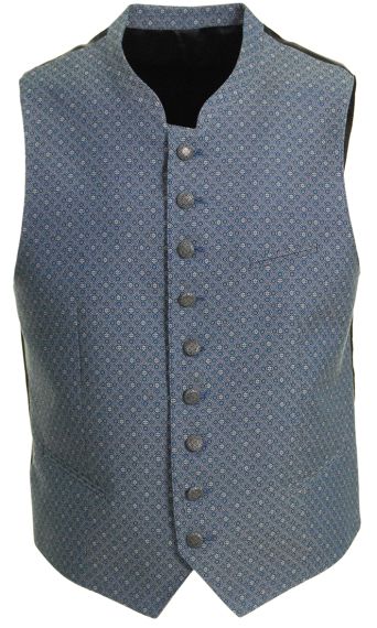 Schmuckgilet, blau, gemustert