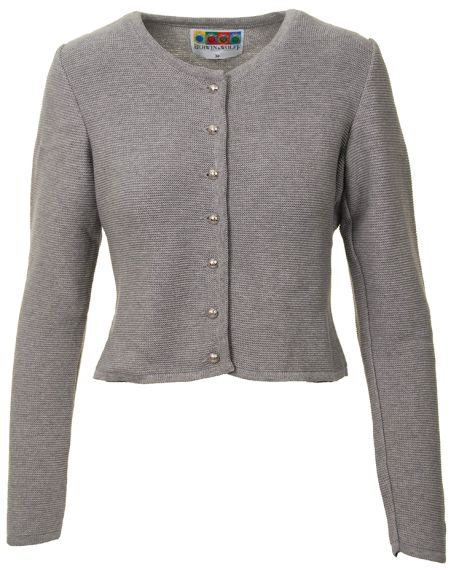 Dirndl Strickjacke, hellgrau, Linksstrick