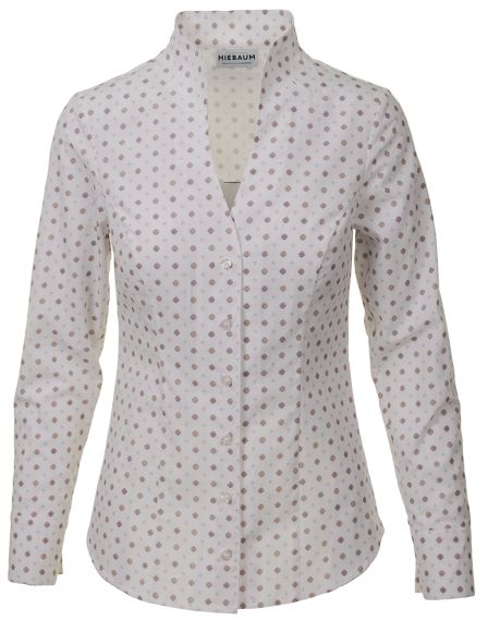 Trachtenbluse, V-Ausschnitt, beige