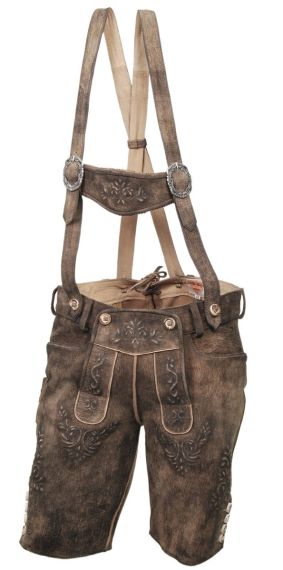 Ziegen-Lederhose mit Träger, lärche