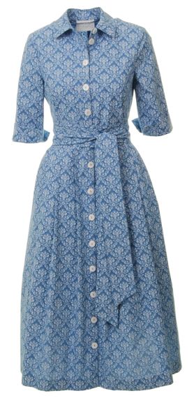 Langes Trachtenkleid, blau