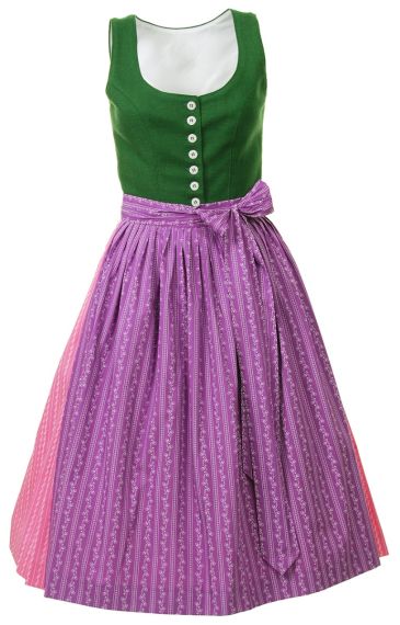 Ausser Midi Dirndl, Leinen, maigrün