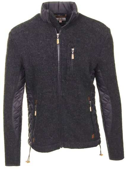 Wollwalk-Viscose Jacke, anthrazit