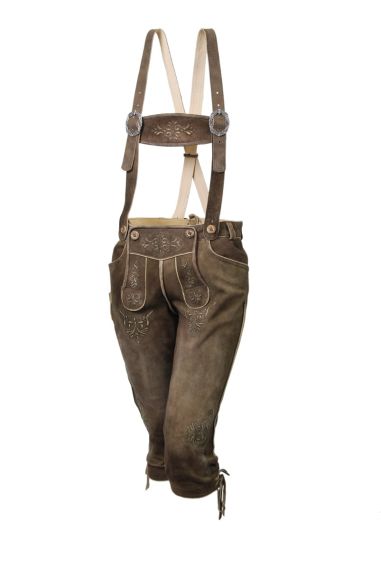 Kniebundlederhose, Ziegenleder, urig erde