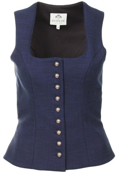 Mieder aus Stretch-Leinen, marineblau
