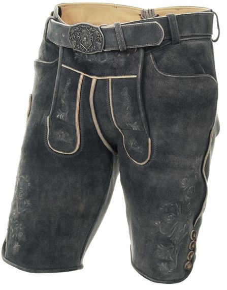 Weiche Ziegenlederhose, blaugrau