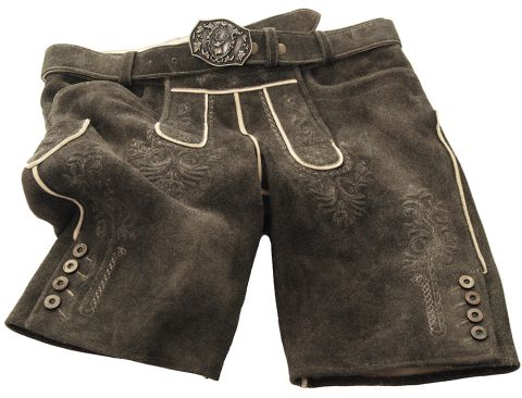 Ziegenlederhose mit Gürtel, weide