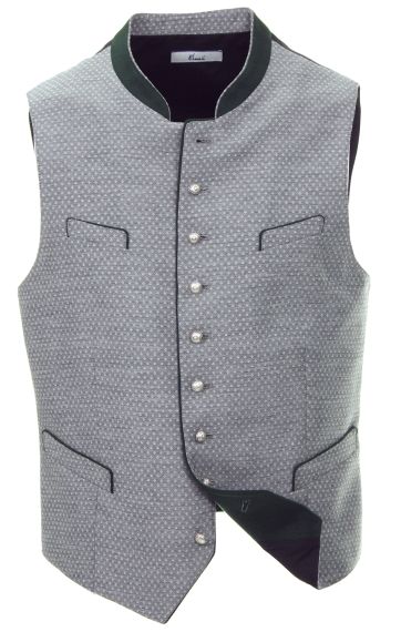 Stretch-Gilet, anthrazit mit Lodenbesatz