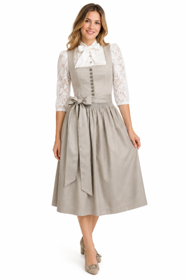 Midi Dirndl in Champagner