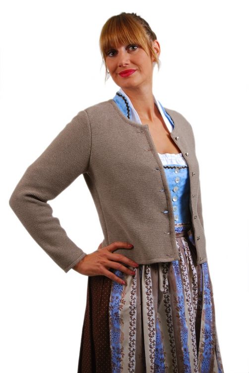 Dirndl Strickjacke, dunkel beige