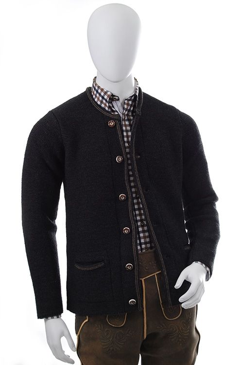 Trachten Strickjacke anthrazit