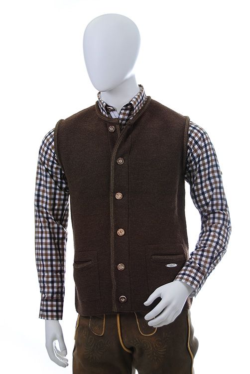Trachten Strickgilet braun