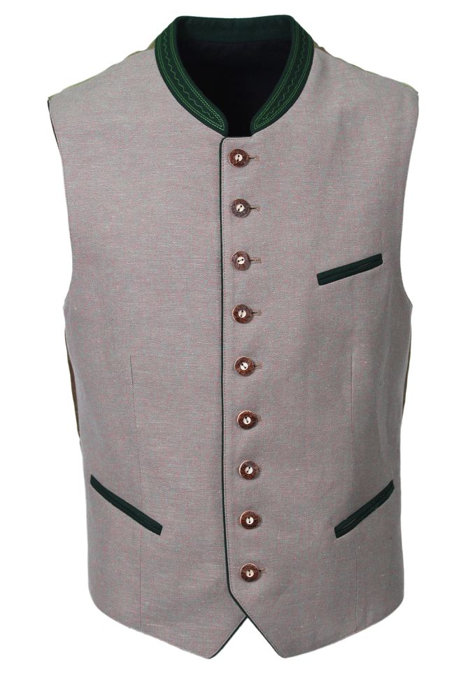 klassisches Jägerleinen Gilet, Leinen Trachten-Weste