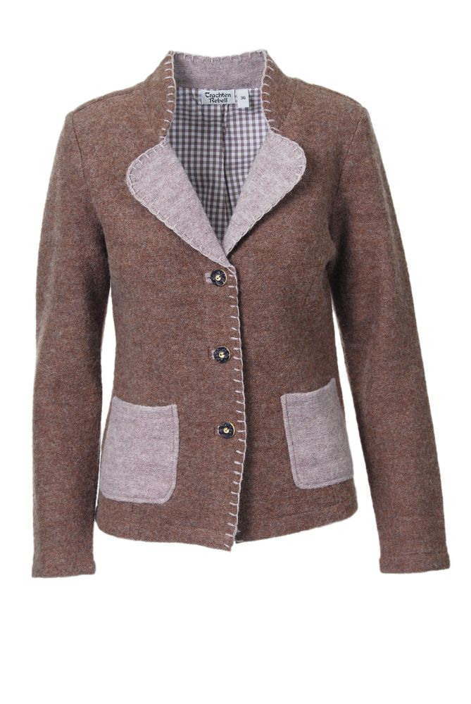Trachten Walkblazer hell braun