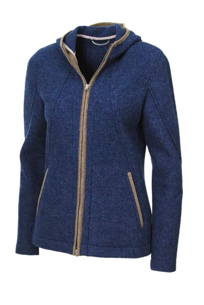 SALE Walkjacke, Walkloden mit Kapuze, blau im TRACHTique Online