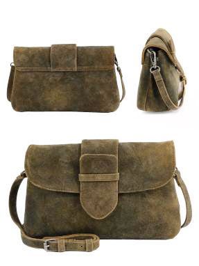 Trapez Ledertasche, braun 25x15cm