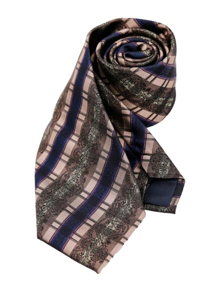 Krawatte Ausseer Karo, beige-marine