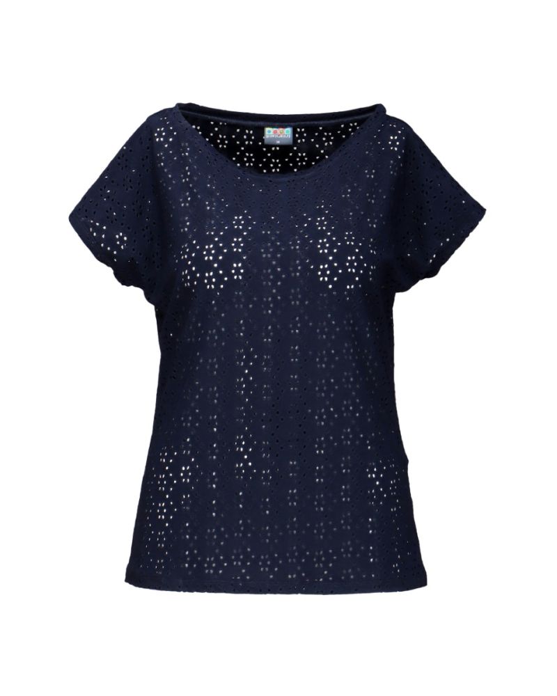 Shirt, marineblau, Lochmuster