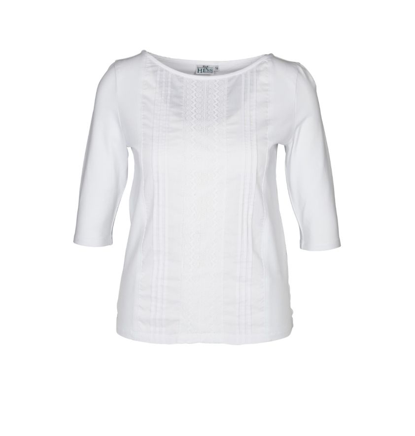 Shirt, 3/4 Arm, Biesen und Klöppelspitze