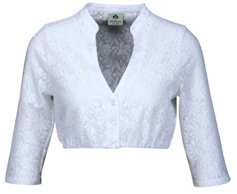 Spitzen-Dirndlbluse mit V-Ausschnitt