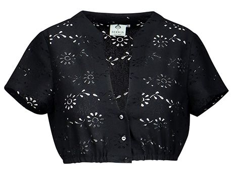Spitzen-Dirndlbluse in schwarz