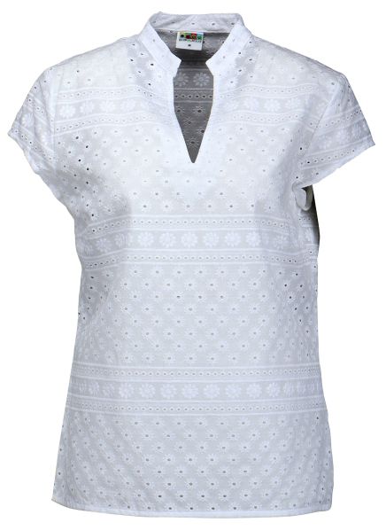 elegante Sommerbluse, Shirt, weiß