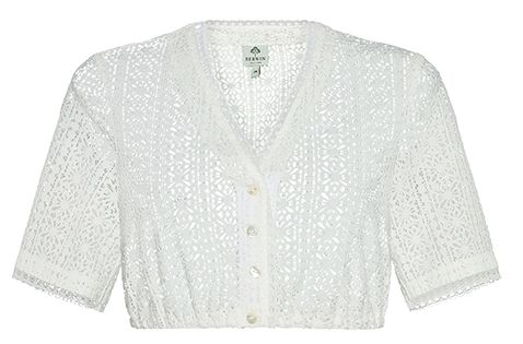 Dirndlbluse, V-Ausschnitt, ecru
