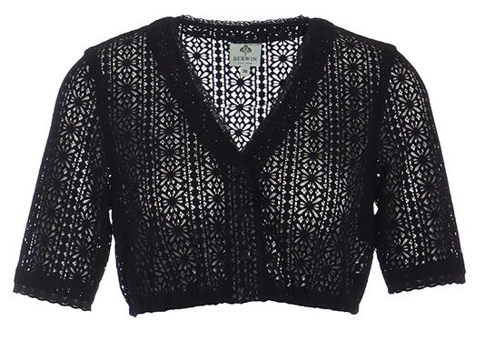 Dirndlbluse, V-Ausschnitt, black