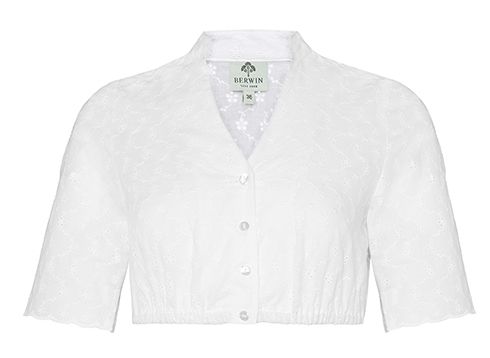 Dirndlbluse, edler Stehkragen, weiß