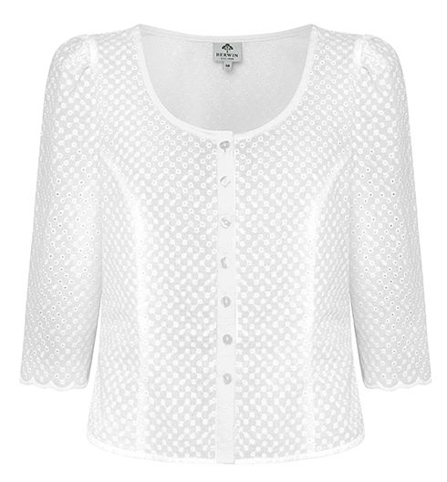 Miederbluse allover bestickt
