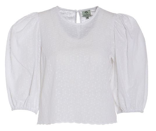 Bestickte Crop-Bluse, weiter Arm