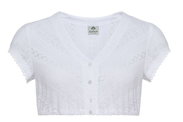 Dirndlbluse, Streifen-Spitze 