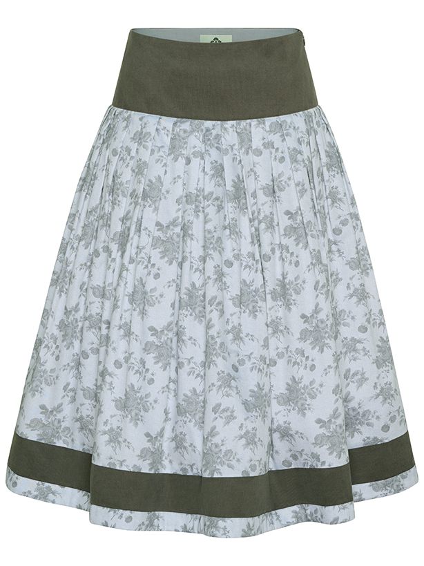 Passenrock, mit Corddetail, olivgrün