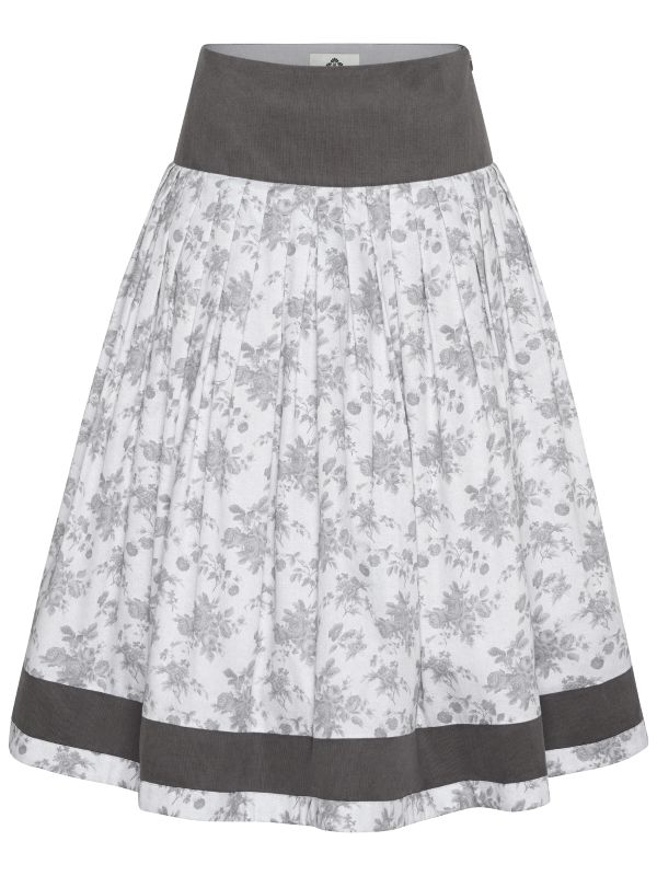 Passenrock, mit Corddetail, silbergrau