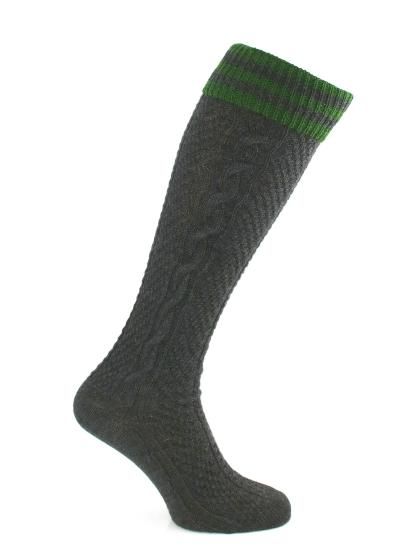 Kniebund Socken anthrazit- moos