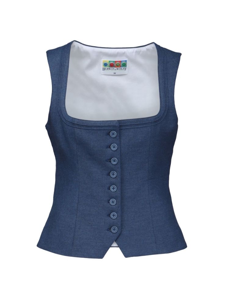 Mieder mit Schnurstepp, marineblau