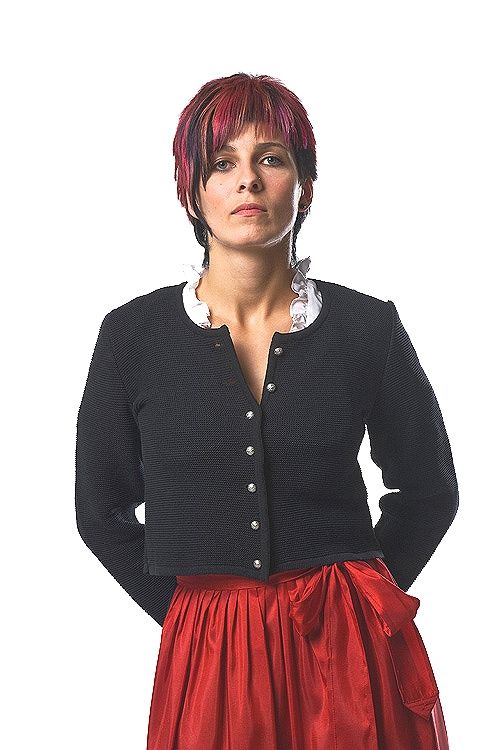 Dirndl Strickjacke, Trachtenjacke, schwarz
